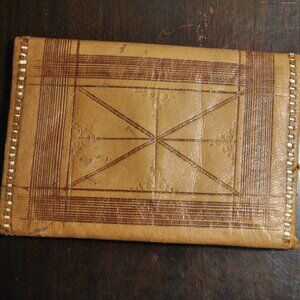 Antique 1920s-30s Moroccan Tooled Camel Leather Wallet